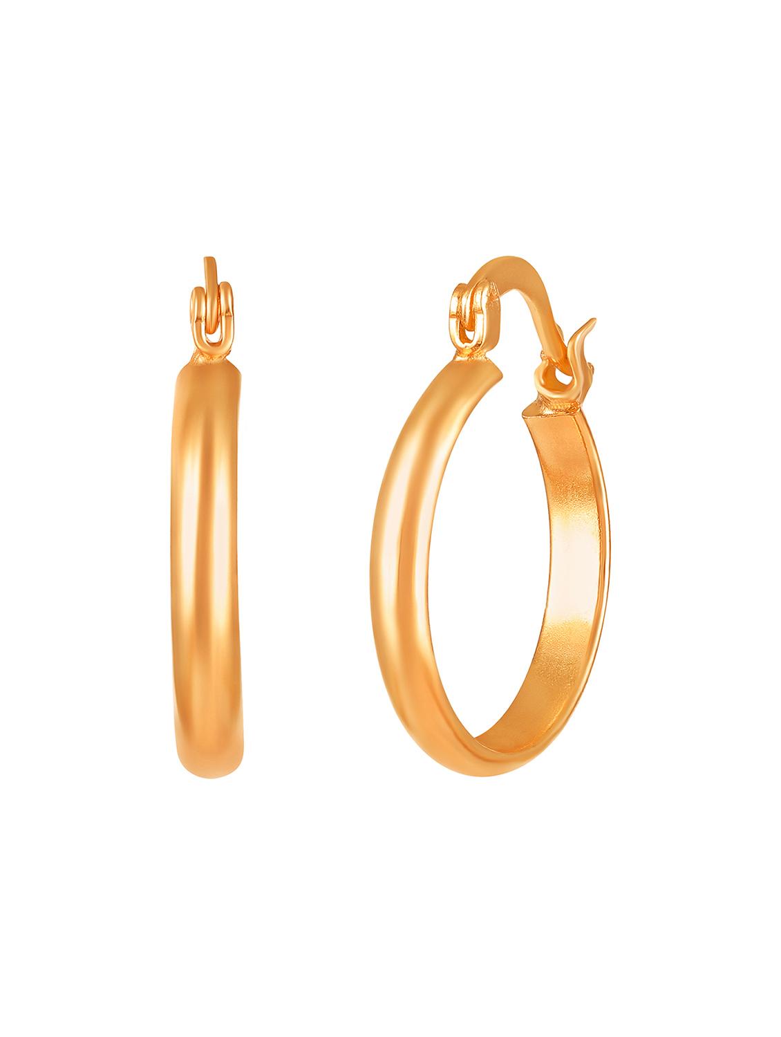 women gold pleated hoop earrings - 18341130 - Standard Image - 1