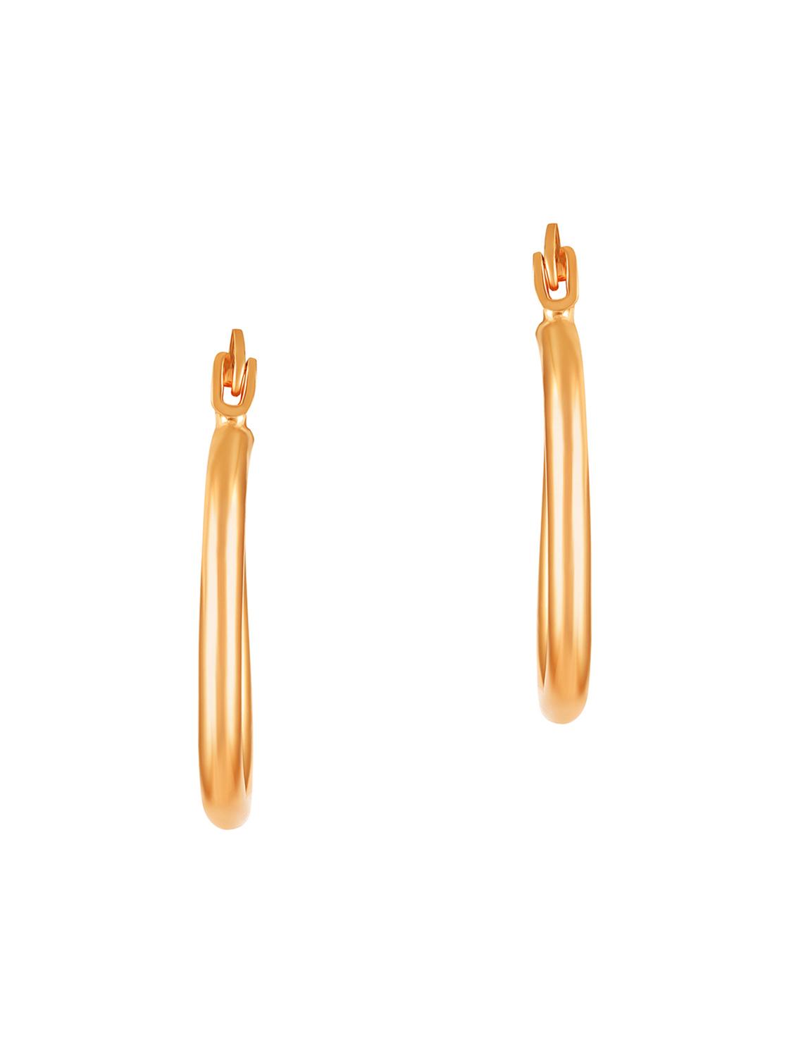 women gold pleated hoop earrings - 18341131 - Zoom Image - 0