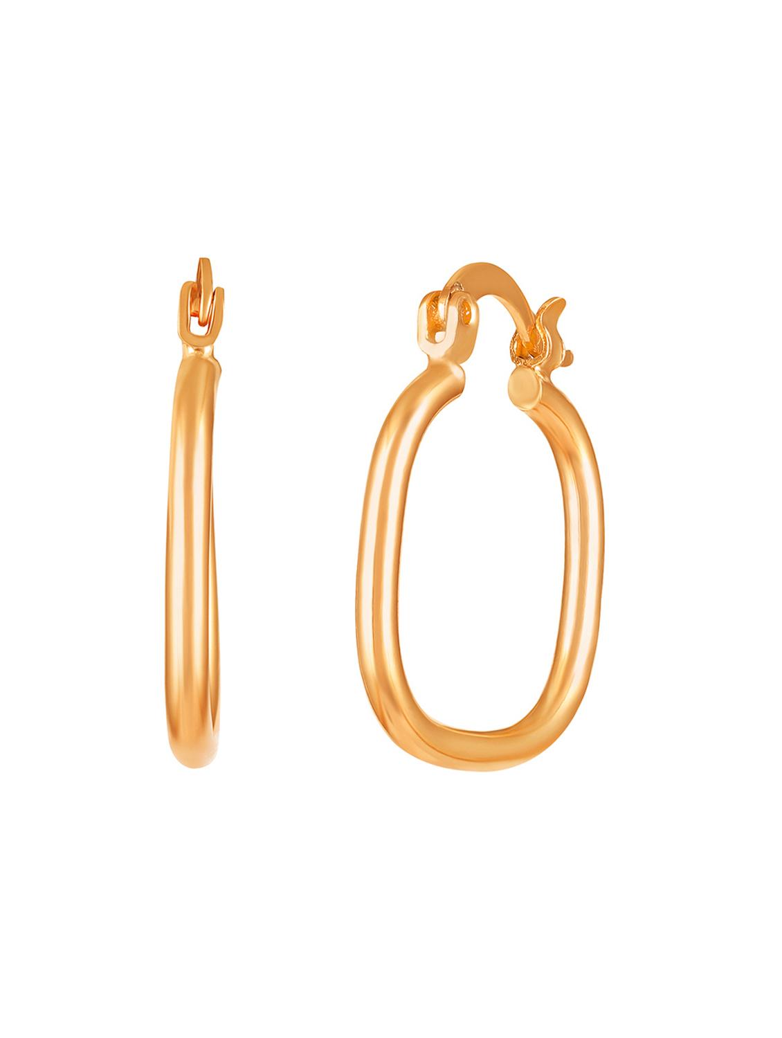 women gold pleated hoop earrings - 18341131 - Standard Image - 1