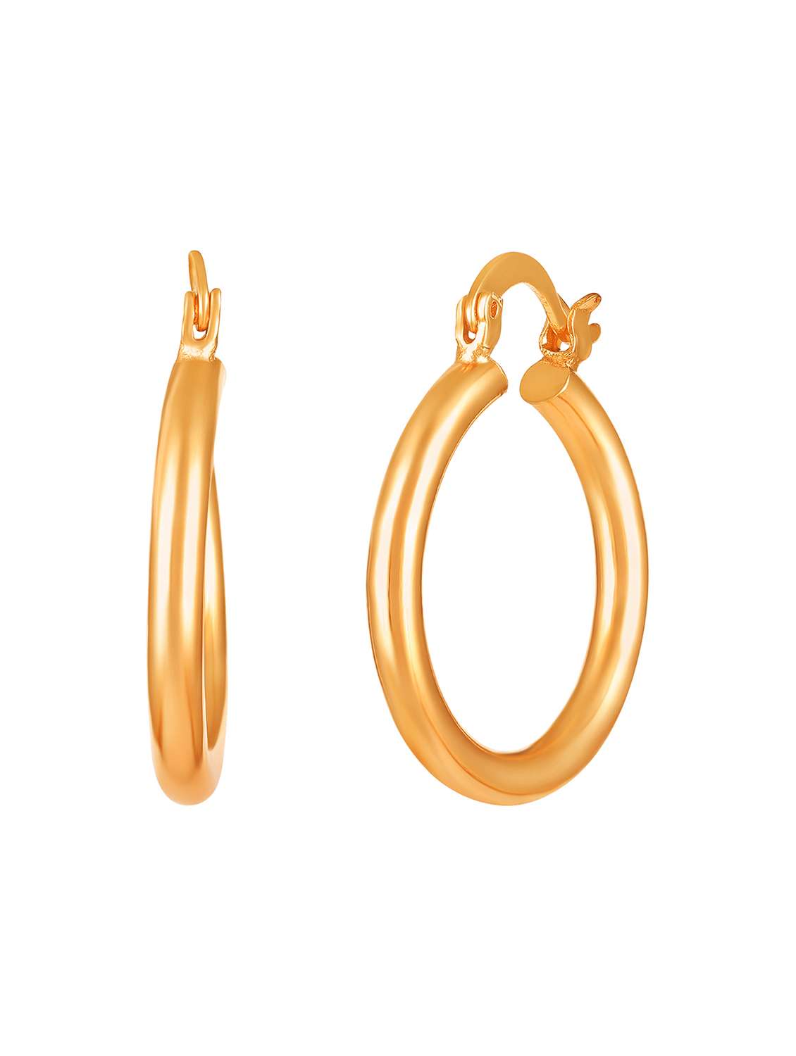 women gold pleated hoop earrings - 18341133 -  Standard Image - 1