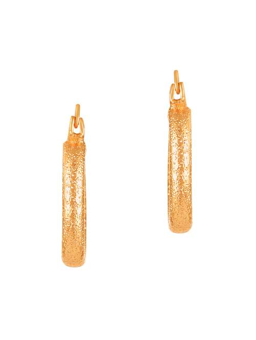 women gold pleated hoop earrings - 18341134 - Standard Image - 0