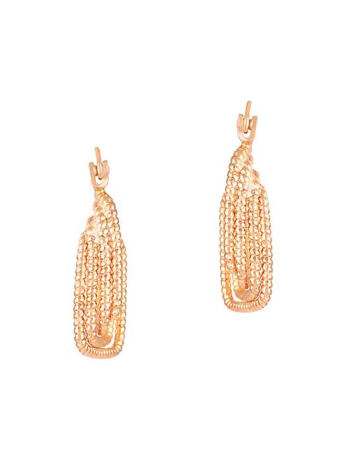 women gold pleated hoop earrings - 18341138 - Standard Image - 0