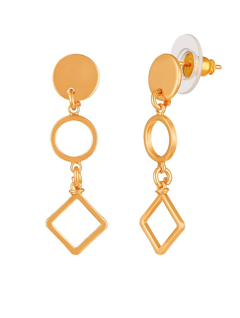 gold brass drop earring - 18341202 -  Standard Image - 1