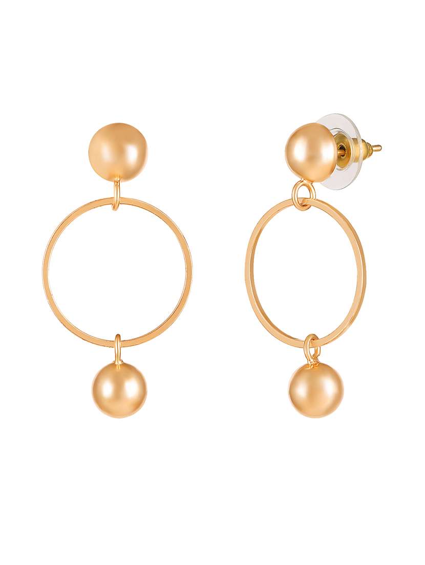 gold brass drop earring - 18341206 -  Standard Image - 1