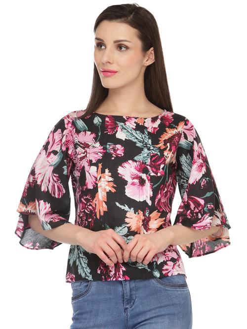 bell sleeved tropical top - 18341268 -  Standard Image - 0