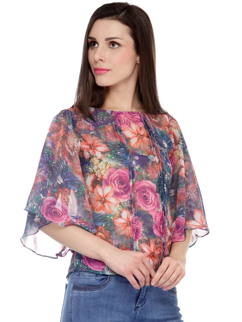 bell sleeved floral top - 18341269 -  Standard Image - 1