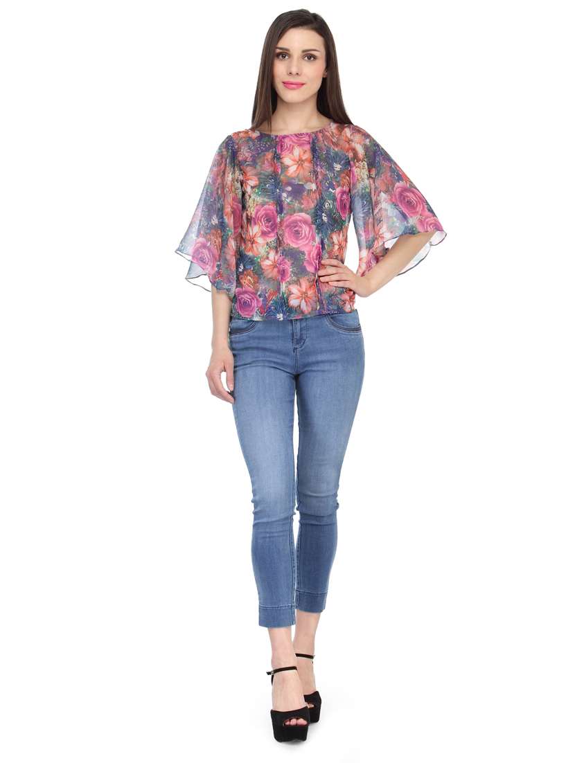 bell sleeved floral top - 18341269 -  Standard Image - 4