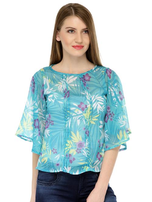 bell sleeved floral top - 18341270 -  Standard Image - 0