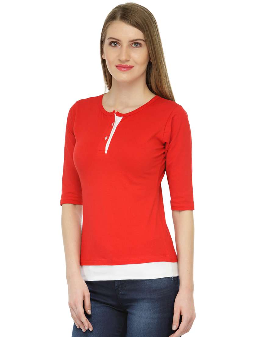 round neck solid top - 18341271 -  Standard Image - 1