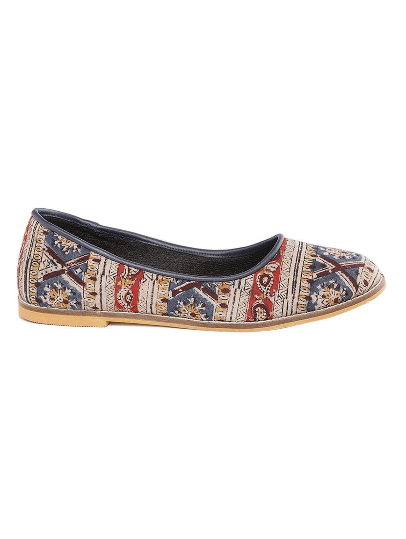 multi colored fabric slip on ballerina - 18341338 -  Standard Image - 1