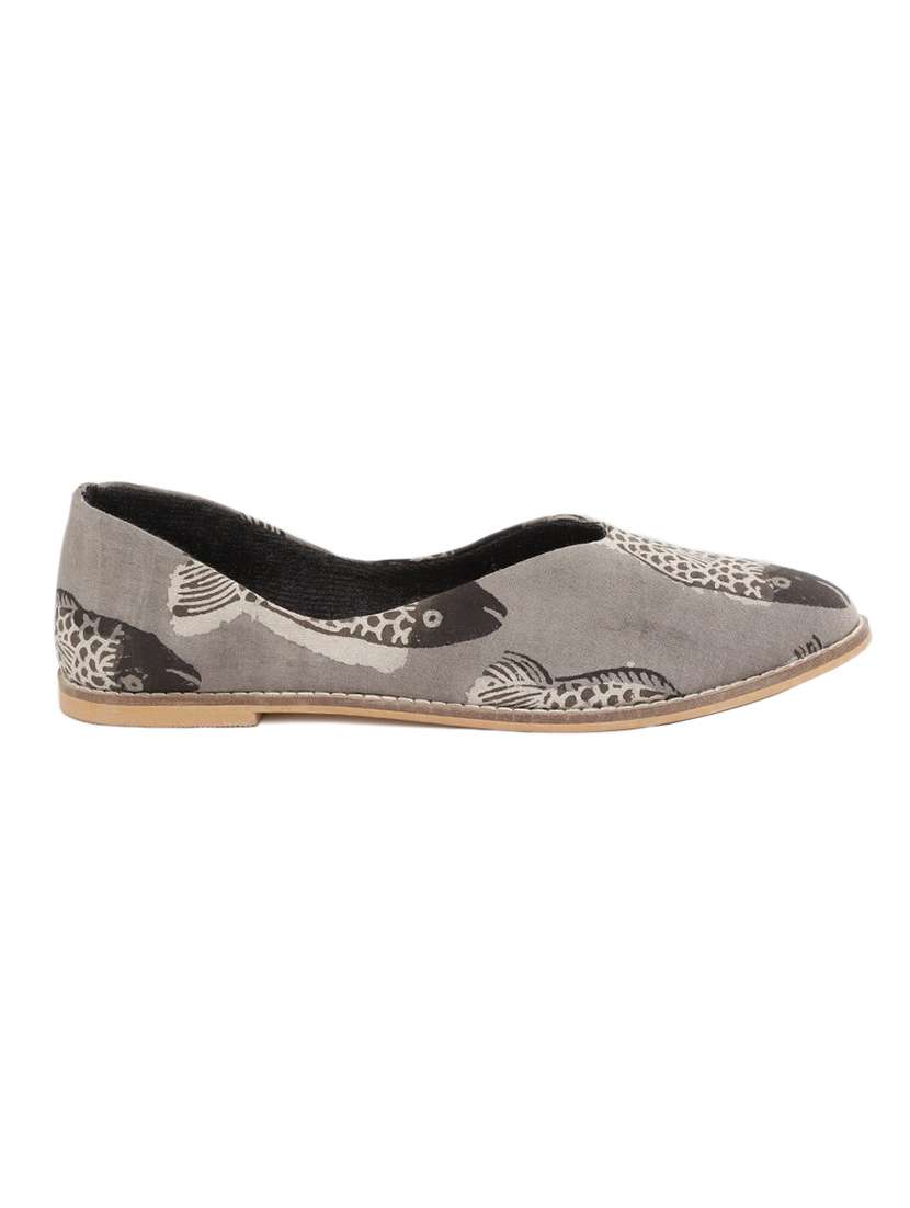 grey fabric slip on ballerina - 18341340 -  Standard Image - 1