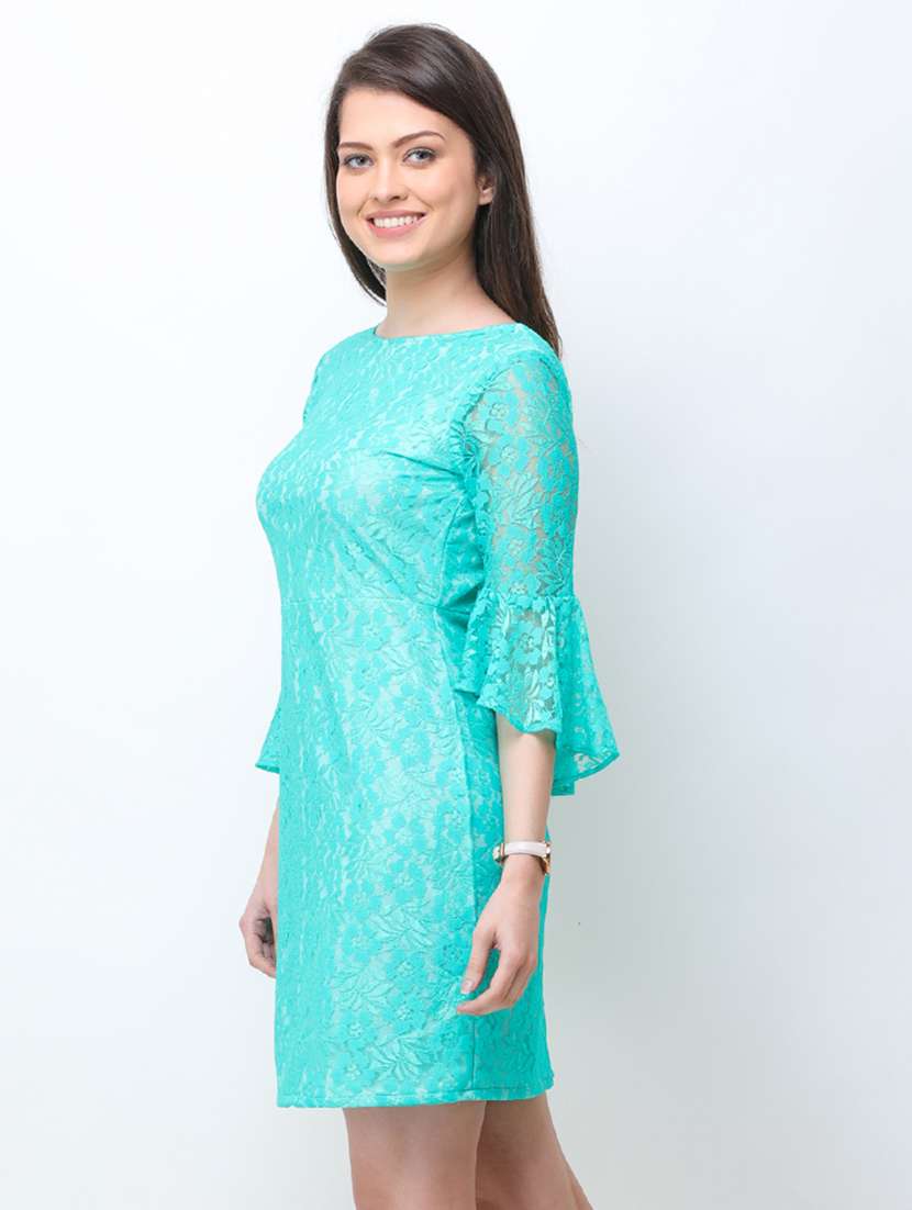 bell sleeved solid sheath dress - 18341962 -  Standard Image - 1