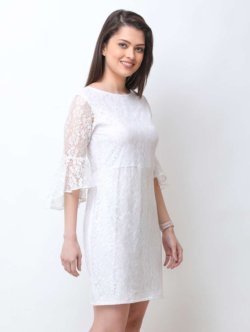 bell sleeved solid sheath dress - 18341964 -  Standard Image - 1