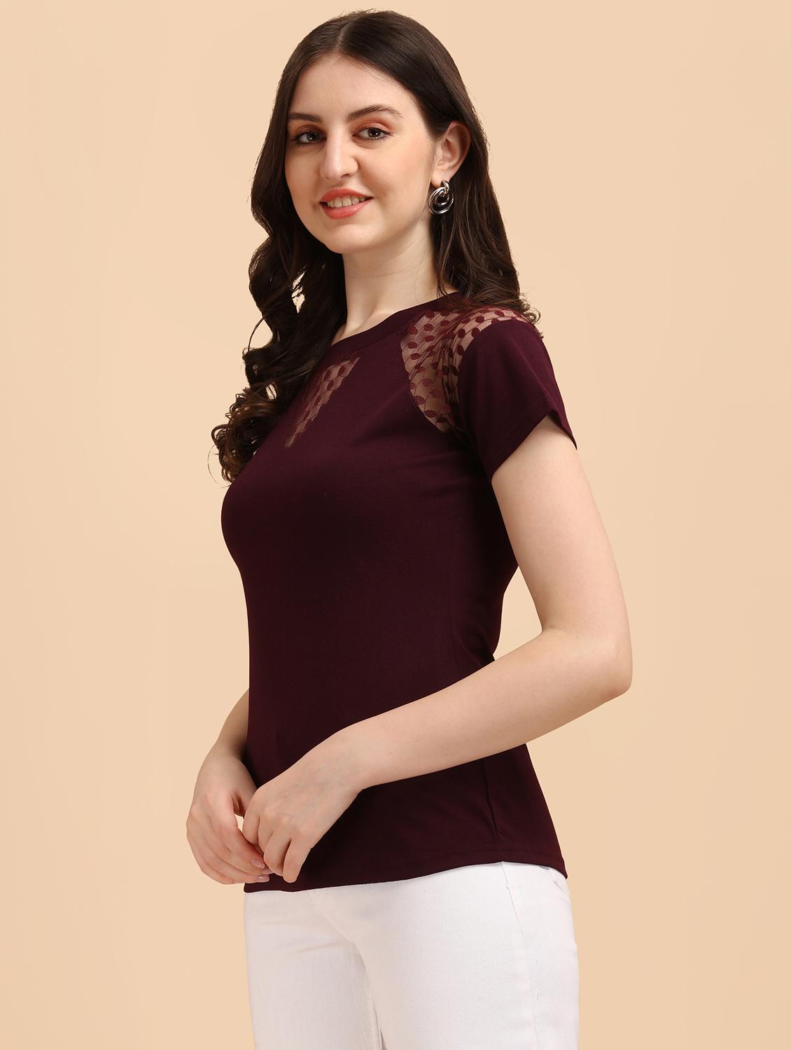 cap sleeved laced a line top - 18342033 -  Standard Image - 1
