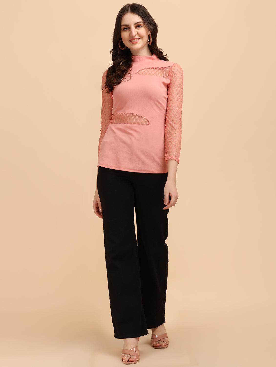 long-sleeved laced a line top - 18342038 - Standard Image - 4