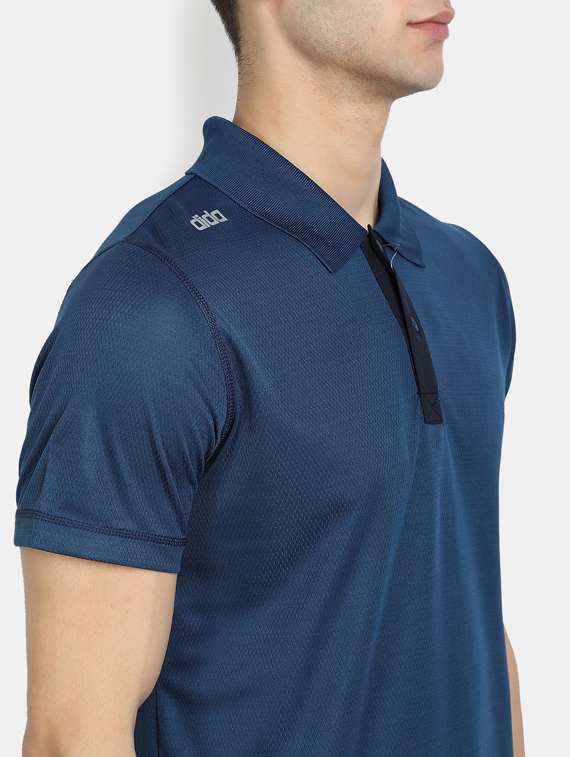 navy-blue solid polo t-shirt - 18342362 - Standard Image - 4