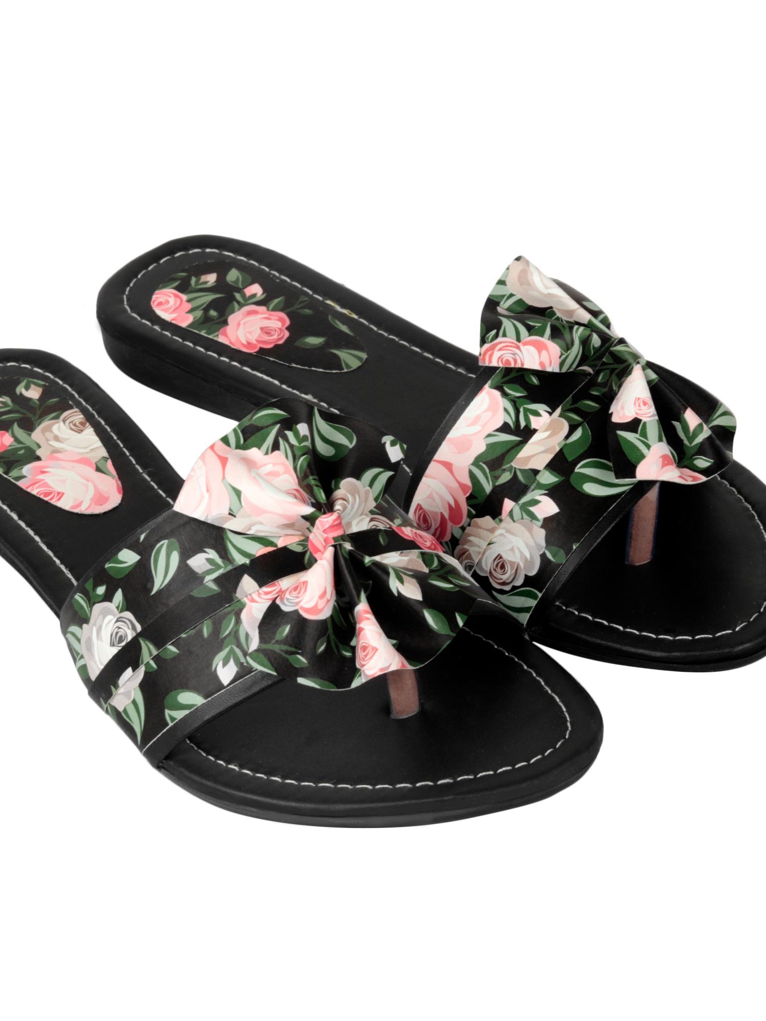printed thong strap flip-flops - 18342972 -  Standard Image - 1