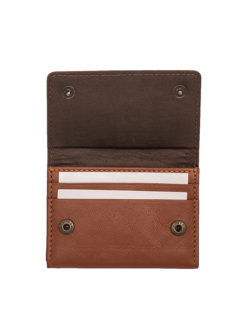 tan genuine leather card holder - 18343073 - Standard Image - 1