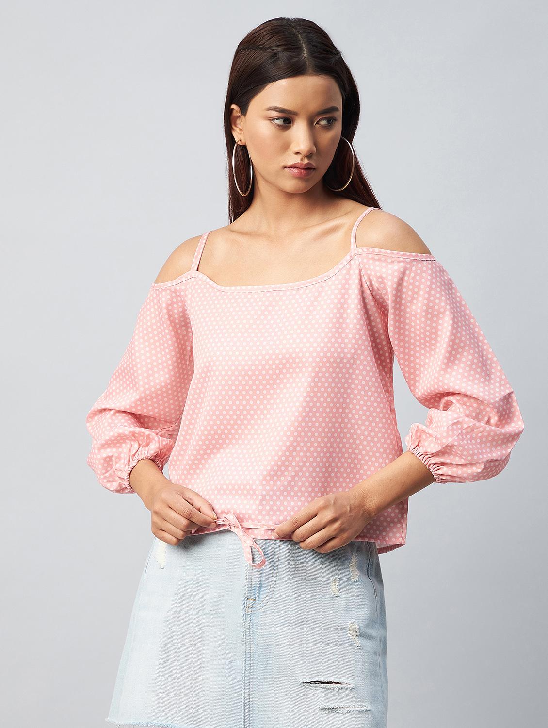 women pink printed round neck top - 18343420 -  Zoom Image - 0