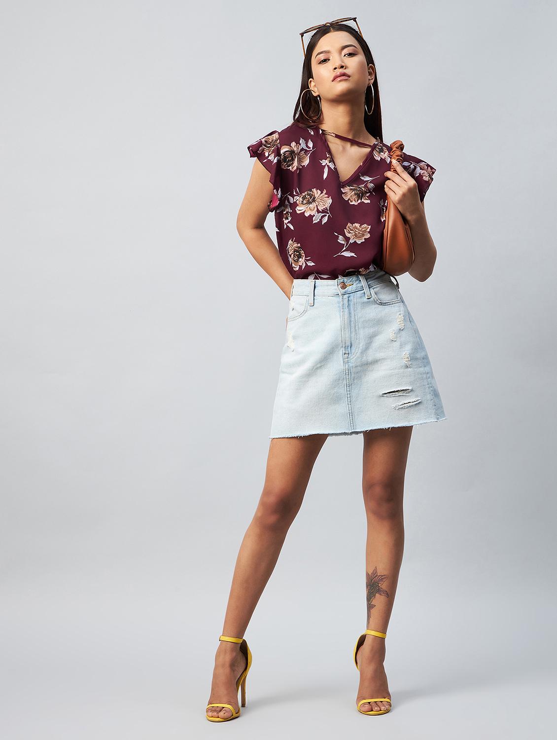 women's ruffle v neck top - 18343422 - Standard Image - 4