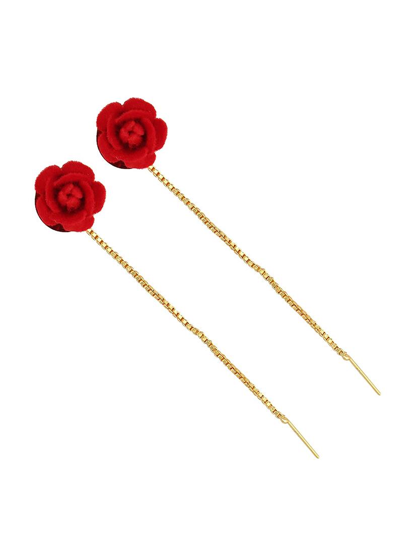 red brass drop earring - 18344265 - Zoom Image - 0