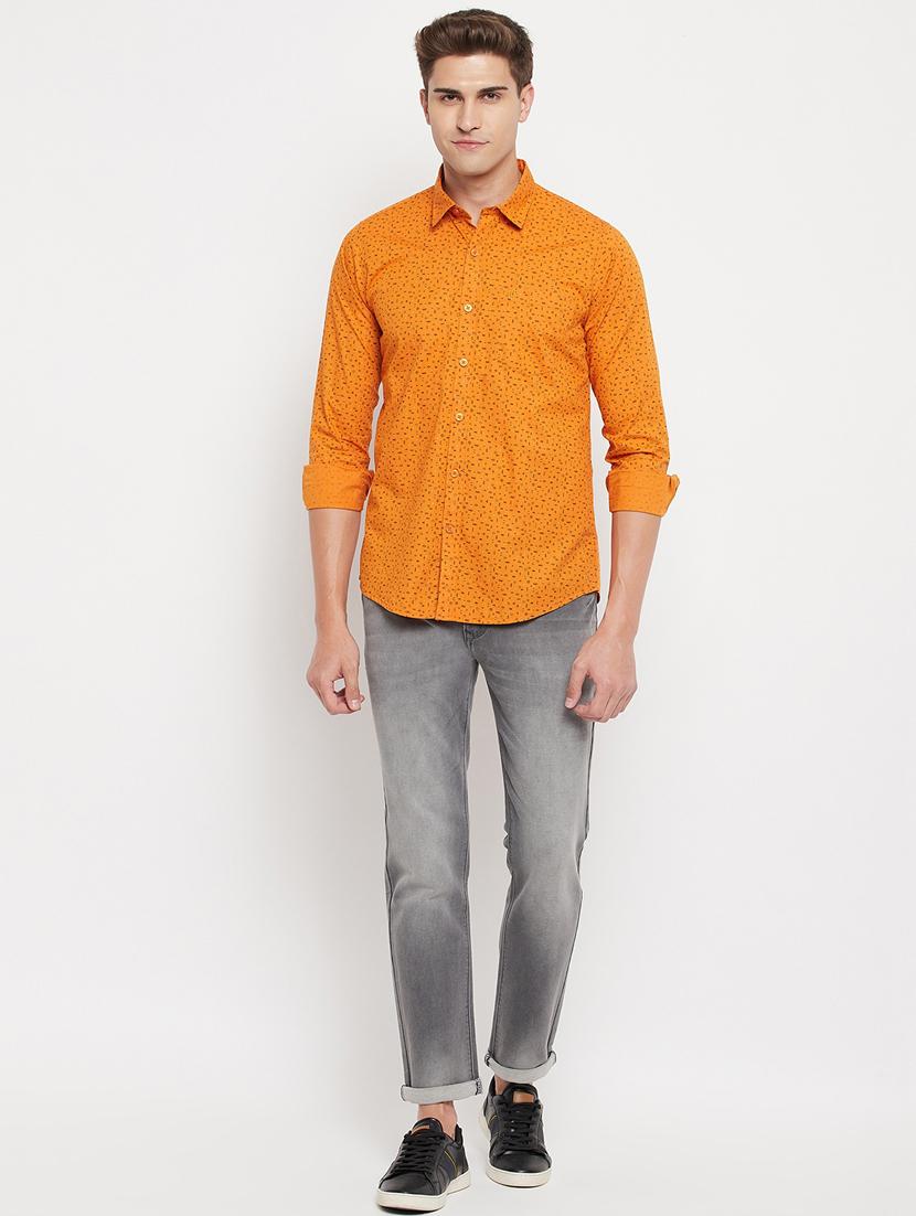 orange printed casual shirt - 18344682 - Standard Image - 4