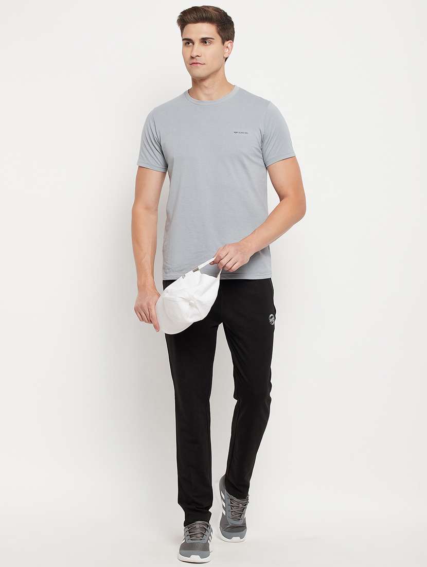 black solid track pant - 18344692 -  Standard Image - 1