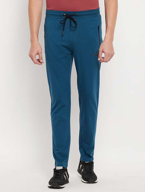 blue solid track pant - 18344693 -  Standard Image - 0