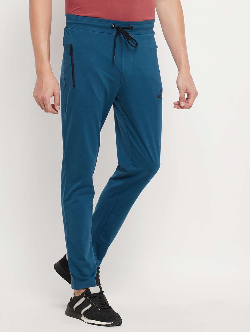 blue solid track pant - 18344693 -  Standard Image - 1