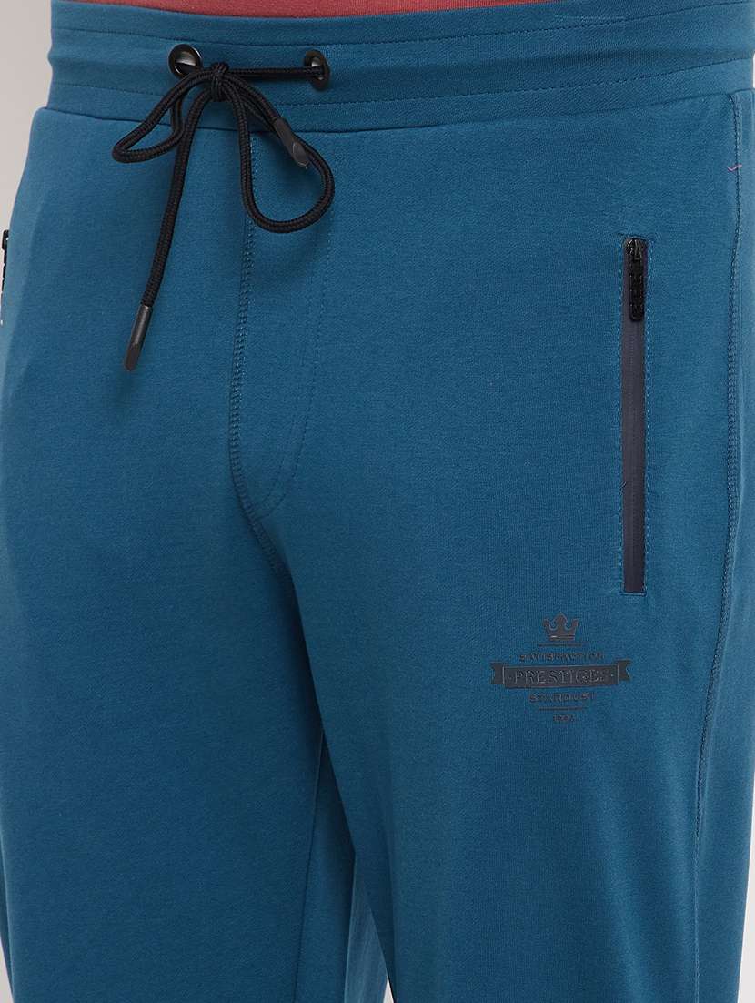 blue solid track pant - 18344693 -  Standard Image - 4