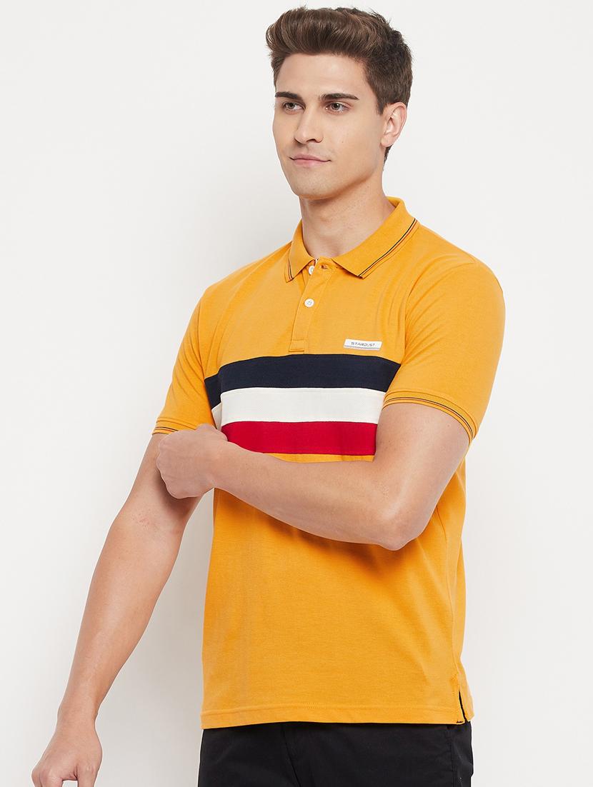 yellow striped polo t-shirt - 18344714 -  Standard Image - 1