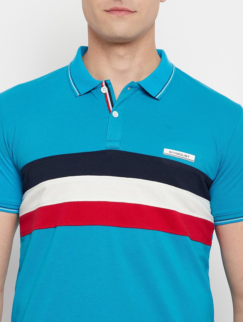 turquoise striped polo t-shirt - 18344715 - Standard Image - 4
