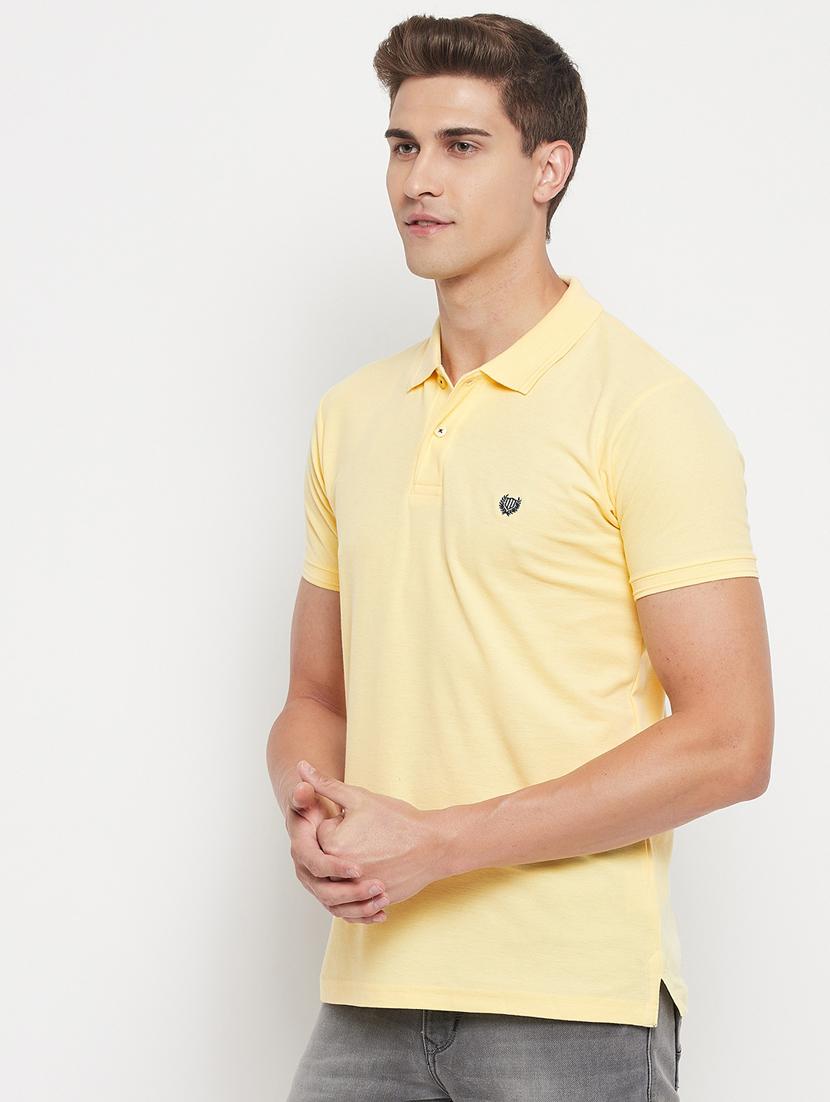 yellow solid polo t-shirt - 18344724 -  Standard Image - 1