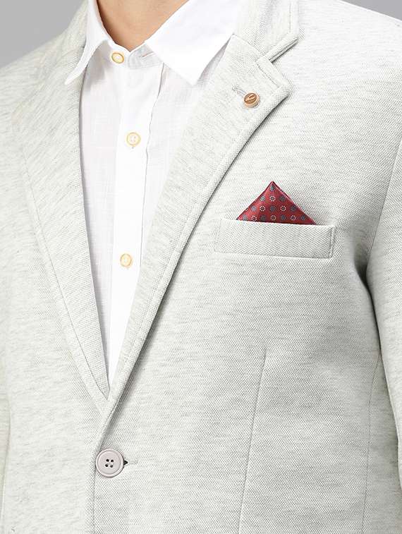 white melange casual blazer - 18344821 -  Standard Image - 4