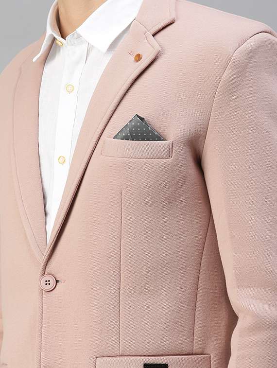 pink solid casual blazer - 18344827 -  Standard Image - 4