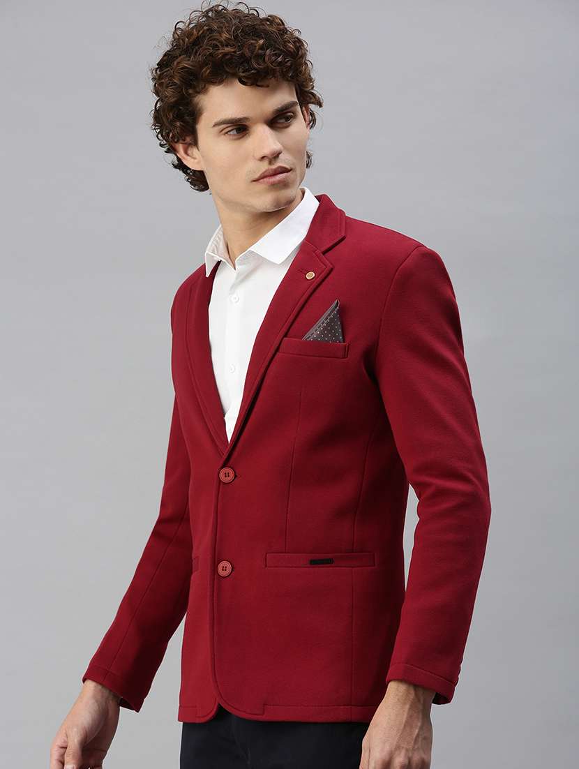 red solid casual blazer - 18344828 -  Standard Image - 1