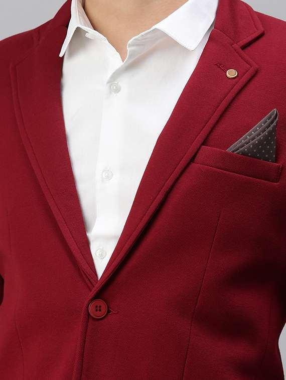 red solid casual blazer - 18344828 -  Standard Image - 4