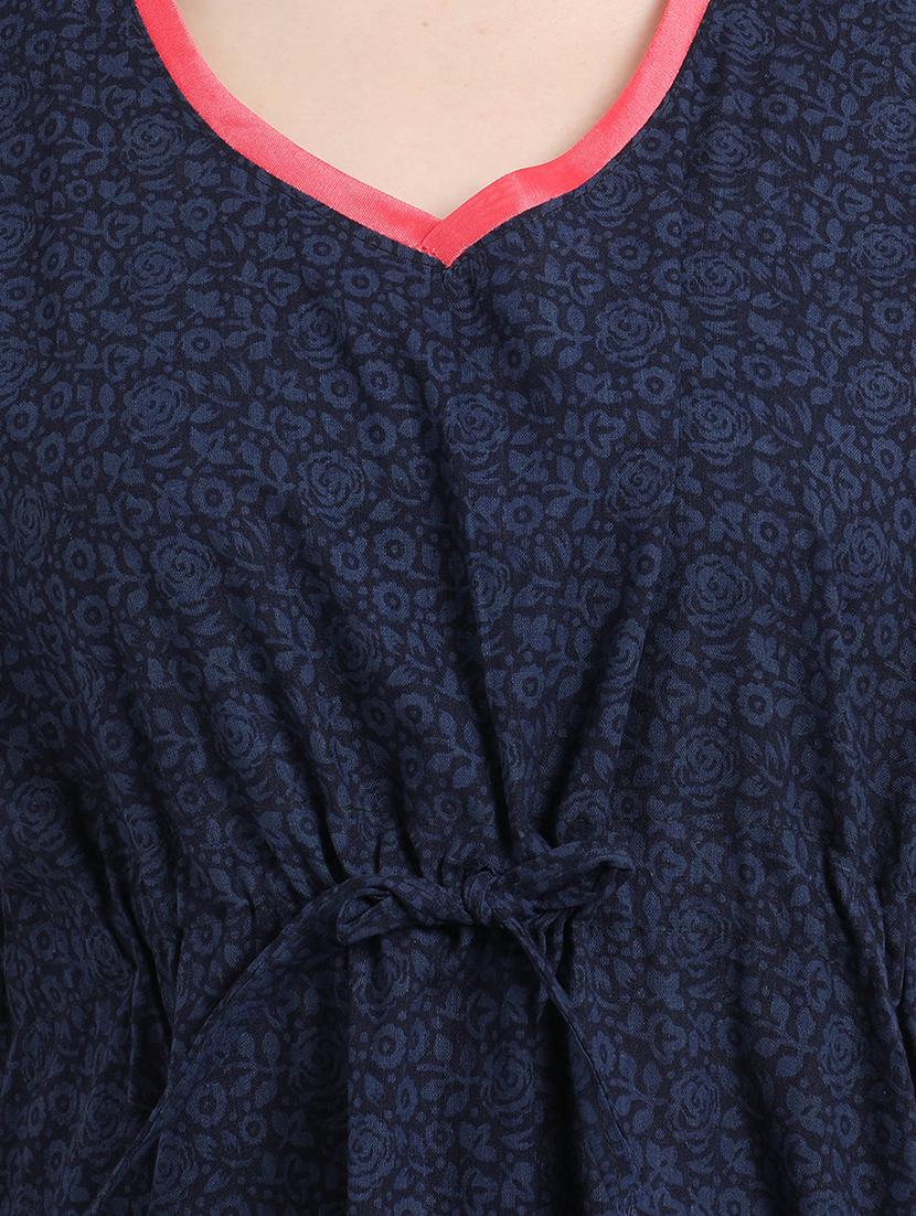 tie front printed nighty - 18345111 - Standard Image - 4