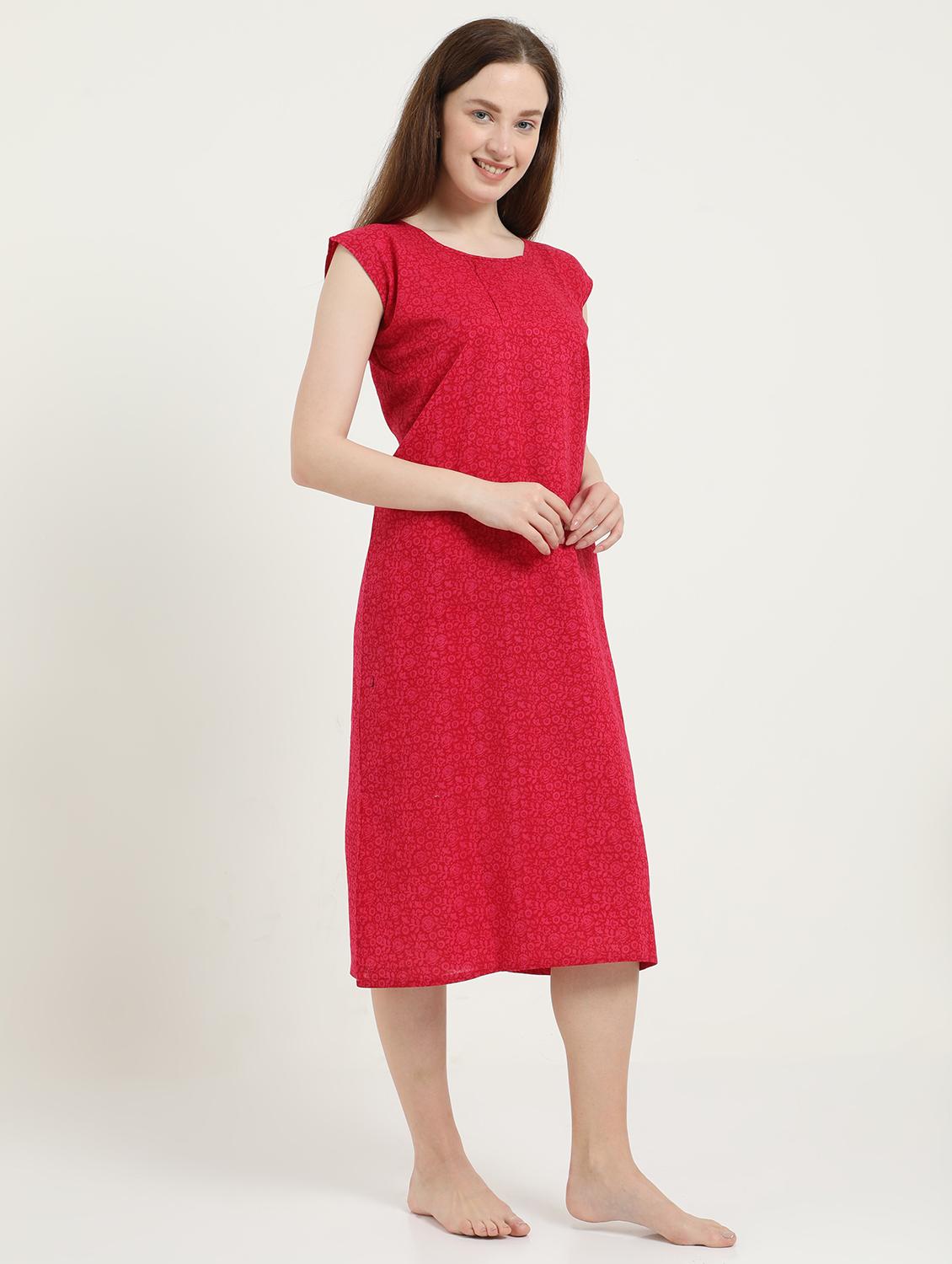 round neck printed sleepshirt - 18345117 - Standard Image - 1