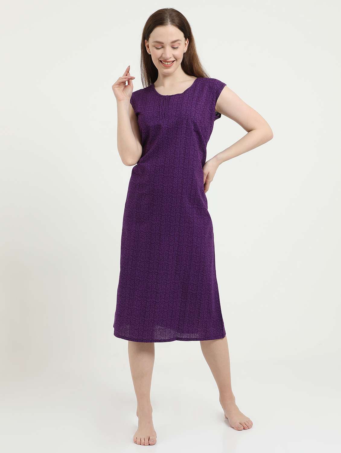 round neck printed sleepshirt 