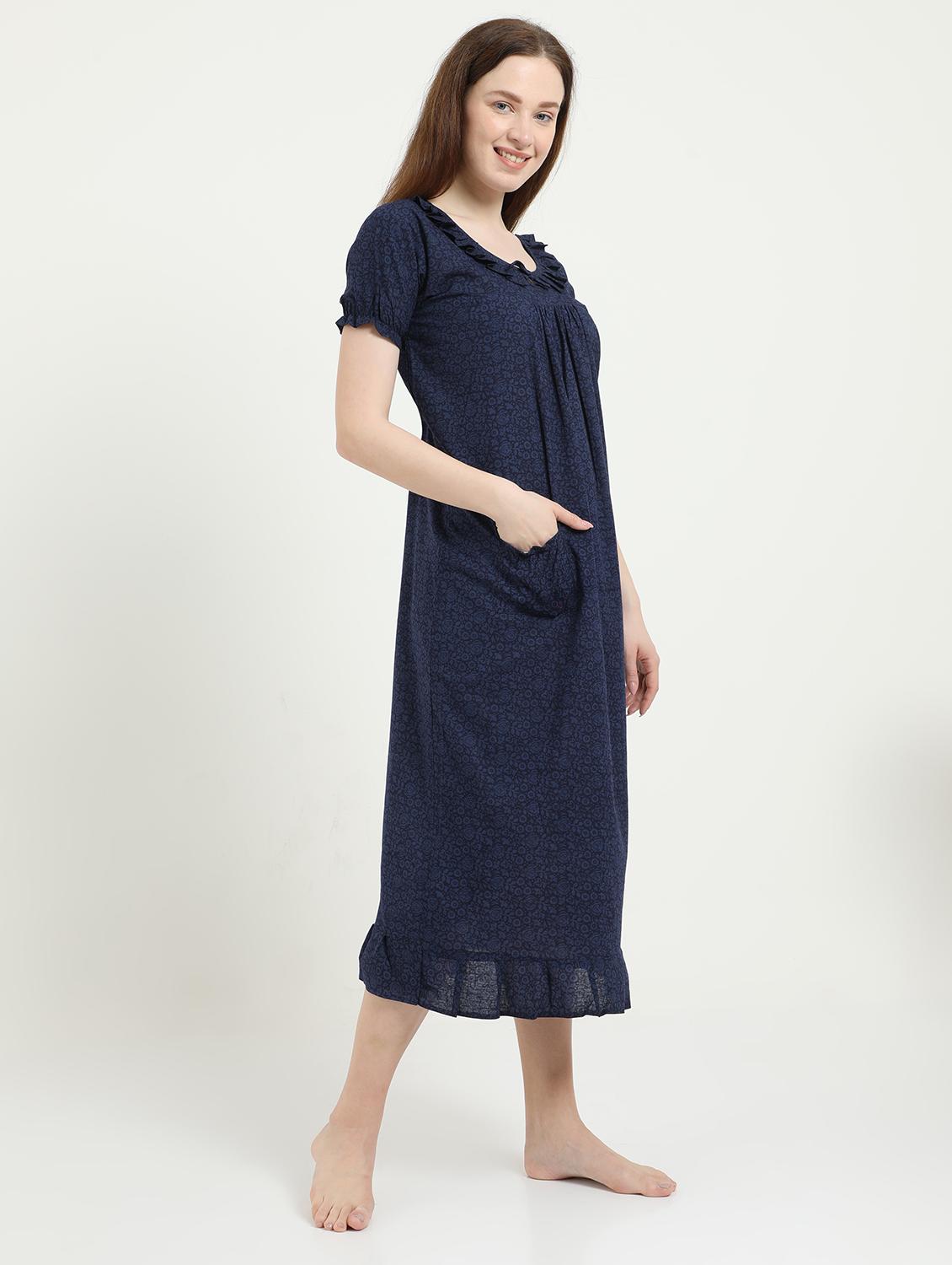 round neck printed sleepshirt - 18345121 - Standard Image - 1