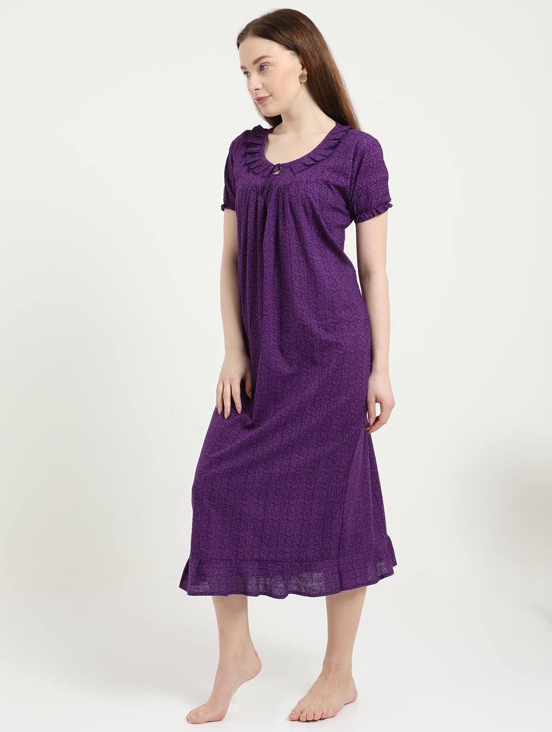 round neck printed sleepshirt - 18345123 - Standard Image - 1