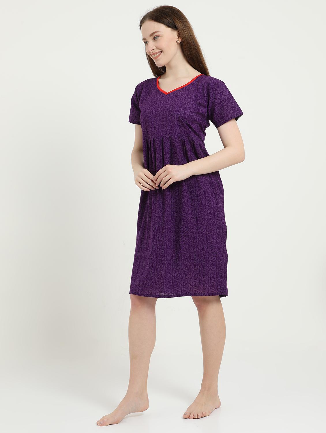 v-neck printed sleepshirt  - 18345128 -  Standard Image - 1