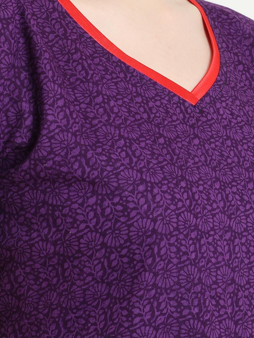 v-neck printed sleepshirt - 18345128 - Standard Image - 4