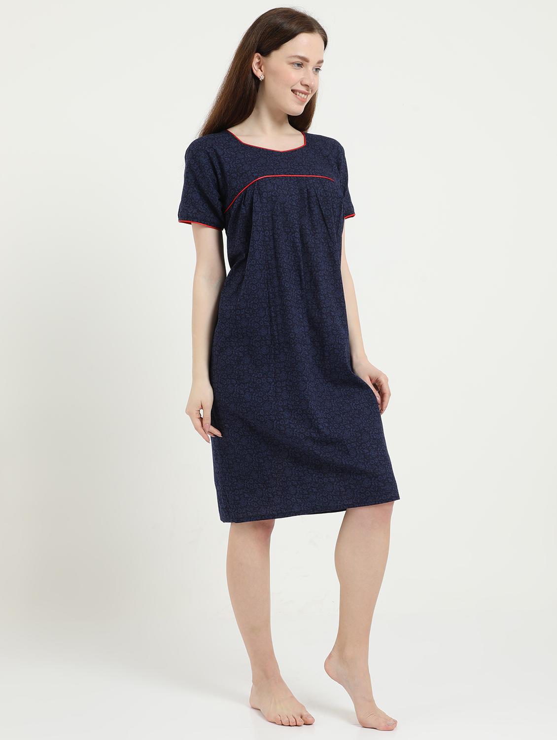 round neck printed sleepshirt - 18345136 - Standard Image - 1