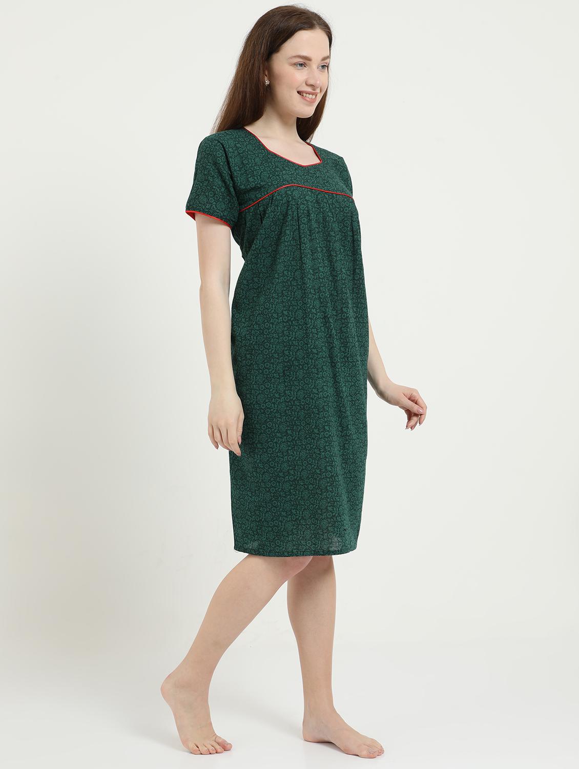 square neck printed sleepshirt - 18345140 - Standard Image - 1