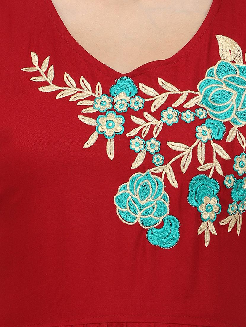 v-neck embroidered detail sleepshirt - 18345163 - Standard Image - 4