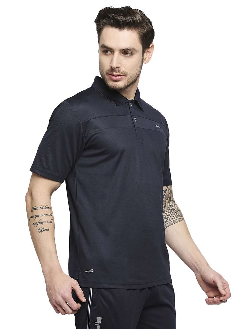 navy blue solid t-shirt - 18345434 - Standard Image - 1