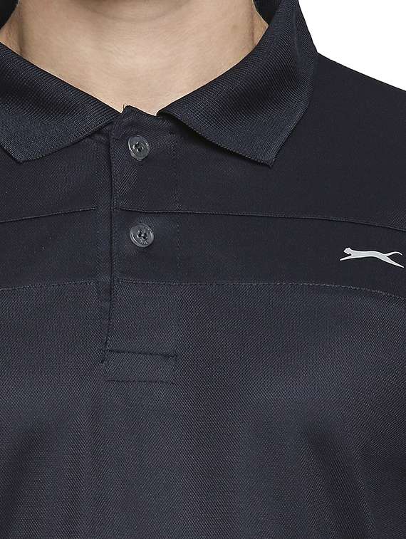 navy blue solid t-shirt - 18345434 - Standard Image - 4