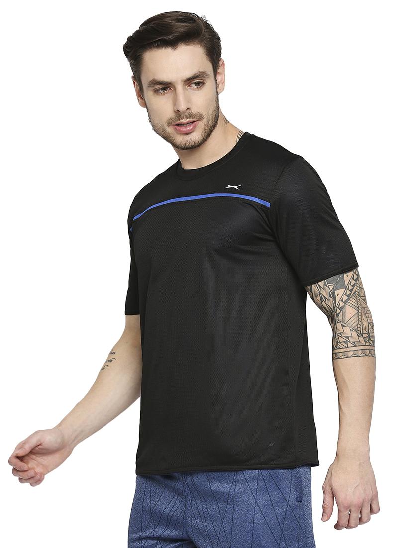 blue solid t-shirt - 18345435 - Standard Image - 4